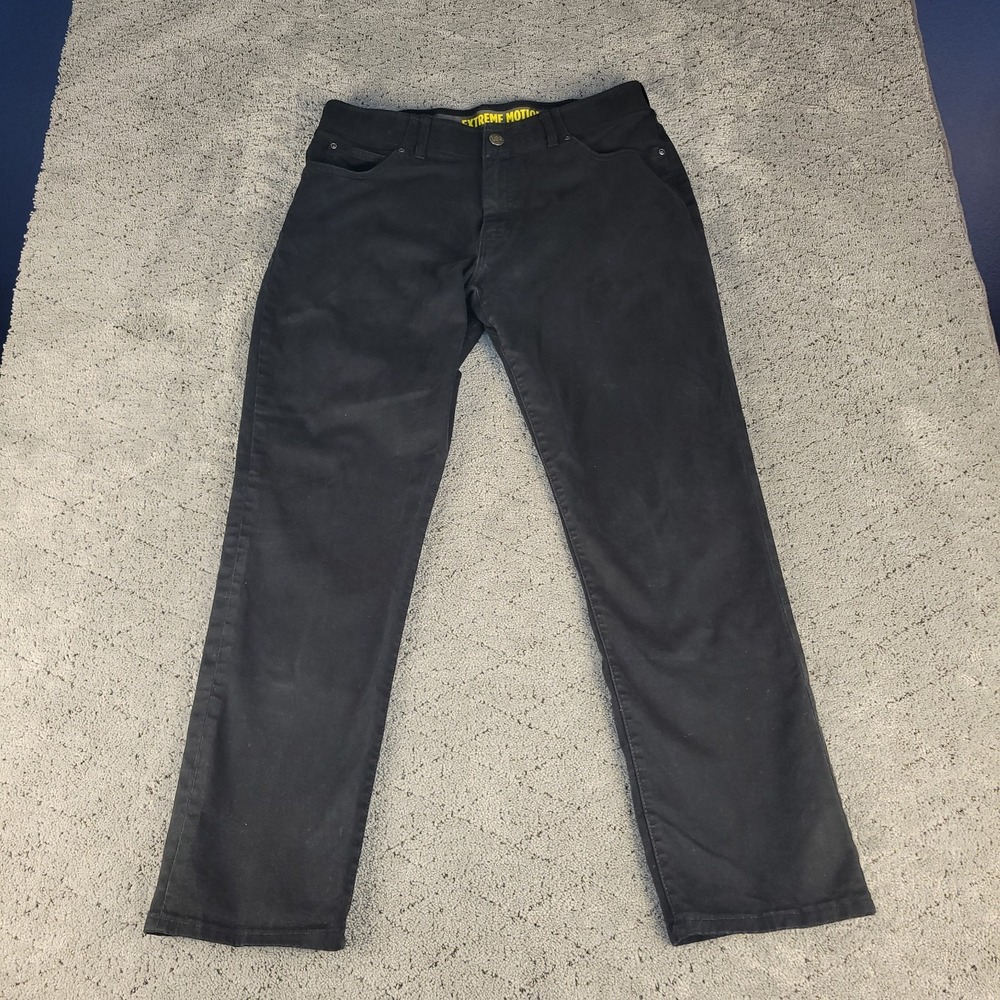 Lee Jeans Mens 34x34 Black Extreme Motion Straight Fit Tapered Leg Stretch Denim